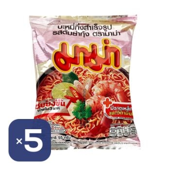 มาม่า รสต้มยำกุ้งน้ำใส 55 ก. 5 ห่อ, 1 แพค thumbnail